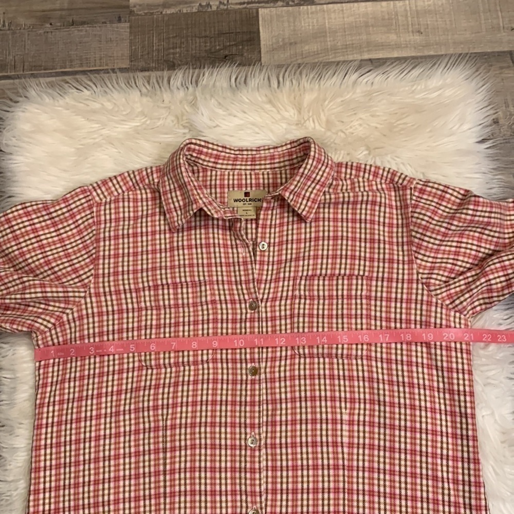 Woolrich cotton flannel plaid button front shirt L - Picture 5 of 7